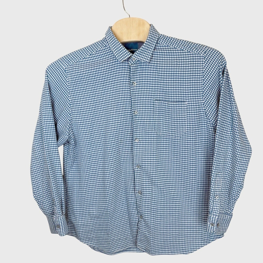 Tommy Bahama Mens XL Shirt Button Front Green Purple White Diamond Long Sleeve - Picture 3 of 12